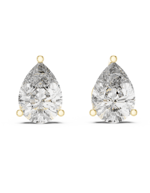 Pear Shaped Solitairre Diamonds Studs