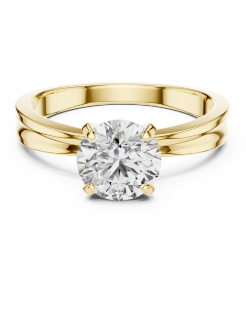 Round Cut Diamond Solitaire Engagement Ring, Gold Promise Ring, Bridal Wedding Band
