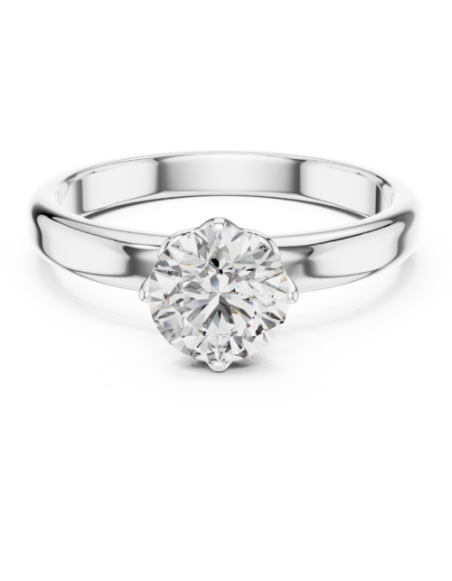 Solitaire Diamond Engagement Ring, Modern Promise Ring for Women