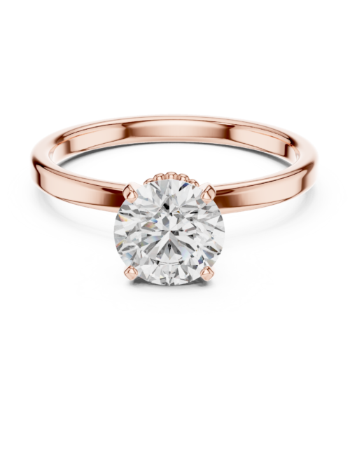 luxury Gold Solitaire Diamond Engagement Ring, Cathedral Promise Ring for Women