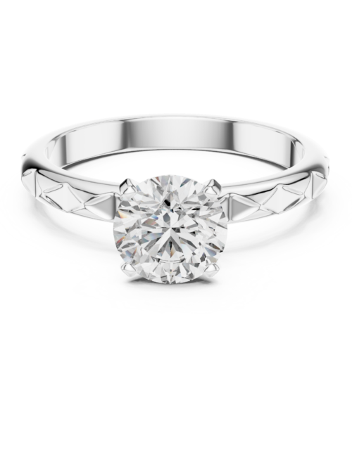 Classic Round Solitaire Diamond Engagement Ring with Prong Setting