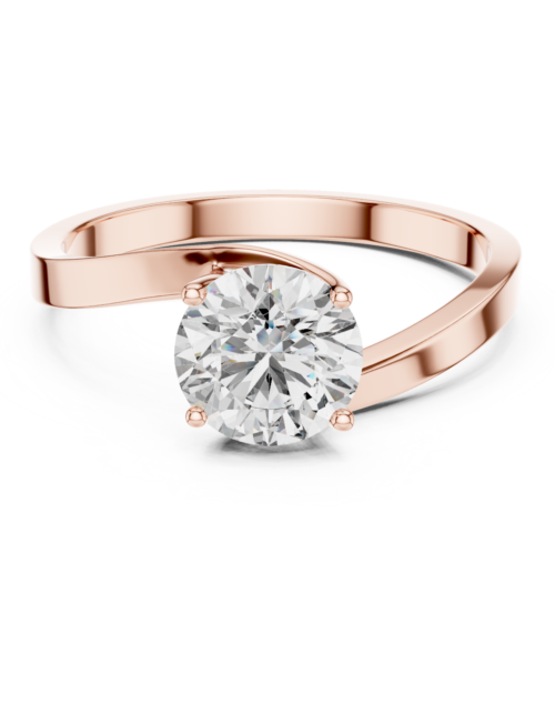 Vintage Milgrain Solitaire Diamond Engagement Ring in Gold | Classic Beaded Band Promise Ring