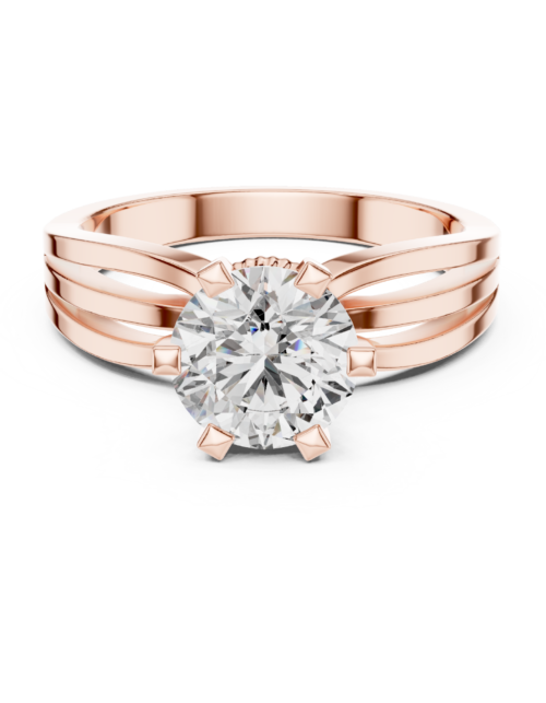 Round Diamond Solitaire Engagement Ring Split Shank Promise Wedding Jewelry