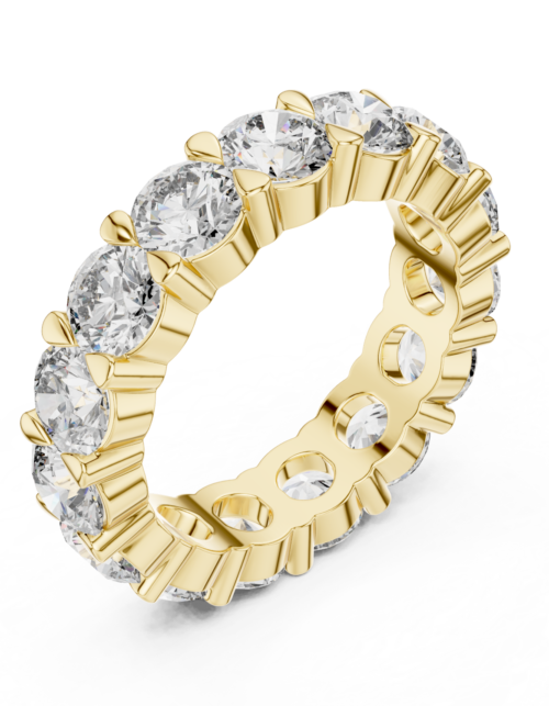 Round Diamond Eternity Wedding Band Full Circle Anniversary Ring