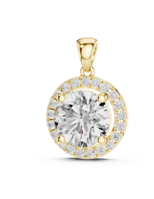 Classic Round Solitaire Diamond Pendant Necklace  | 4-Prong Setting
