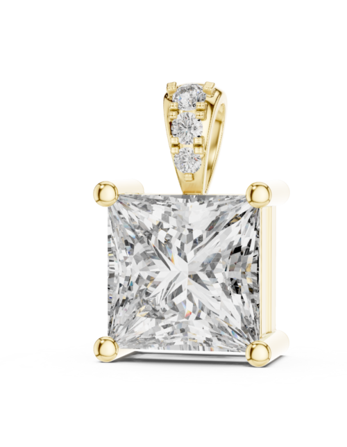 Classic Round Solitaire Diamond Pendant Necklace in Gold | 4-Prong Setting
