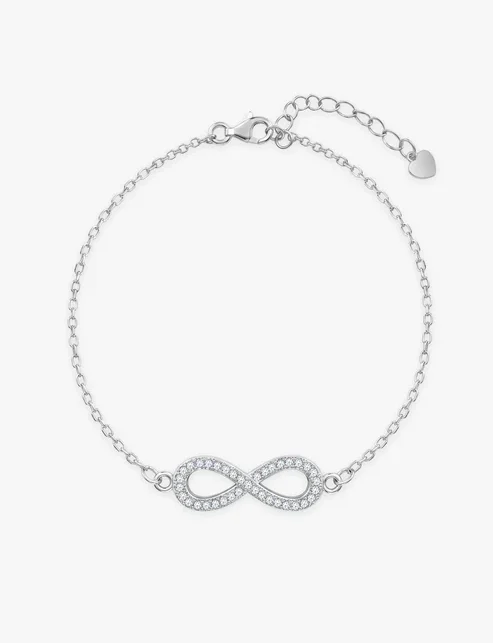 925 Sterling Silver Infinity Bracelet for Women